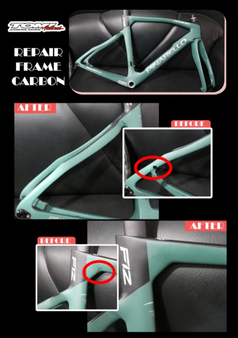 Cara Repair Frame Carbon Sepeda Pinarello F12 Agar Dapat Dipakai Kembali