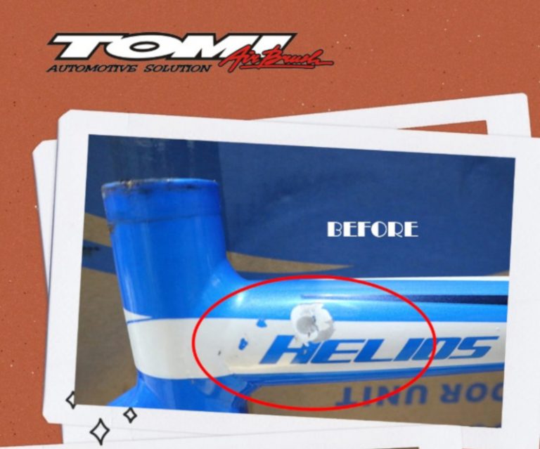 Repair Frame Sepeda Retak di Tomi Airbrush