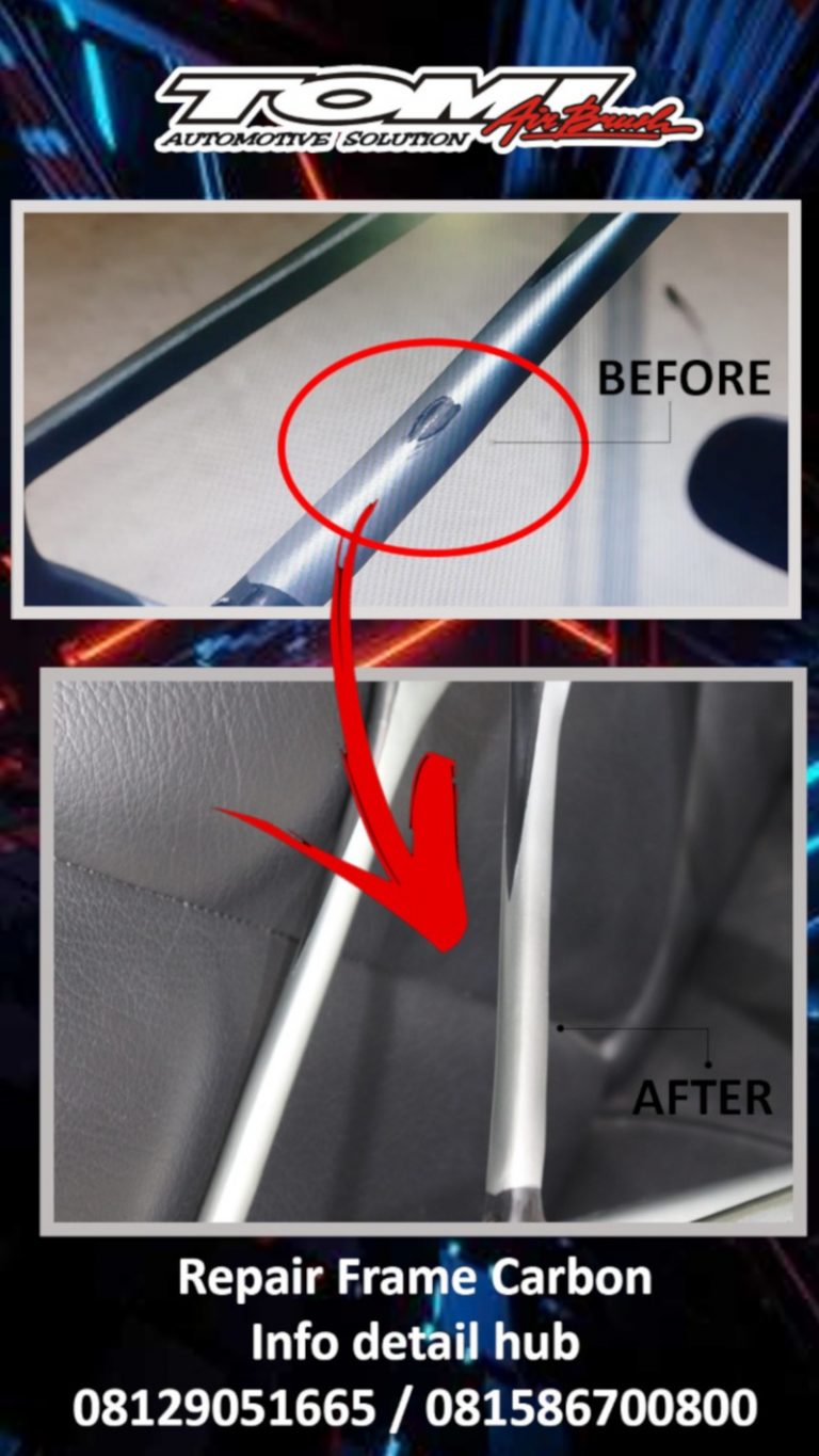 Repair Rangka dan Seatpost Sepeda Carbon di Tomi Airbrush