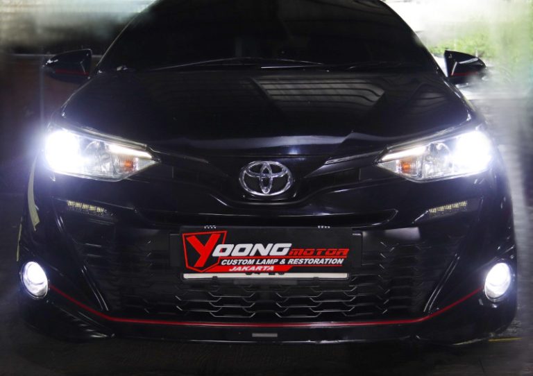 Toyota All New Yaris Upgrade Headlamp Pakai Lampu Projector HVT